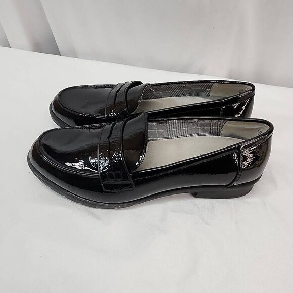 Cliffs By White Mountain Size 8.5 Women's Galah Penny Loafer Flack Black Patent - Picture 5 of 9